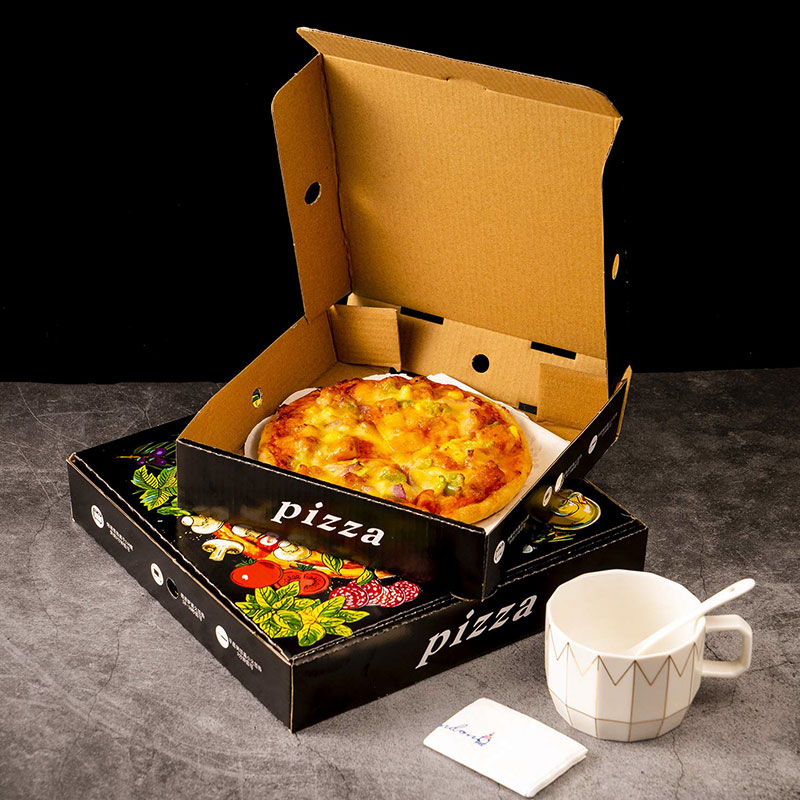 Евтини потребителски лого печат дизайн хартия пица кутия